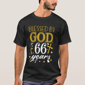 Vintage Blessed By God For 66 Years Happy 66th Bir T-Shirt