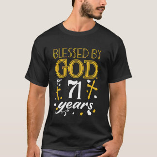 Vintage Blessed By God For 71 Years Happy 71st Bir T-Shirt