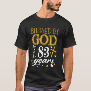 Vintage Blessed By God For 83 Years Happy 83rd Bir T-Shirt