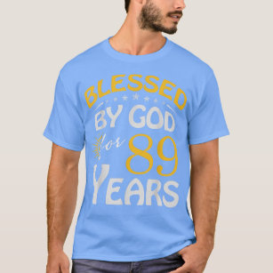 Vintage Blessed by God For 89 Years Old Happy 89th T-Shirt