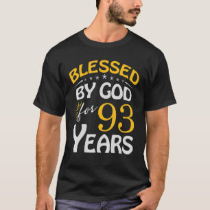 Vintage Blessed By God For 93 Years Old Happy 93rd T-Shirt