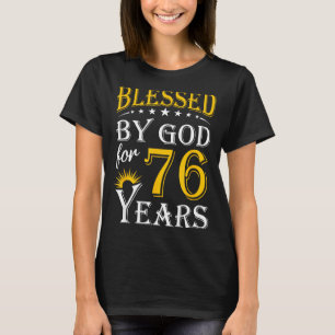 Vintage Blessed God For 76 Faith Design T-Shirt