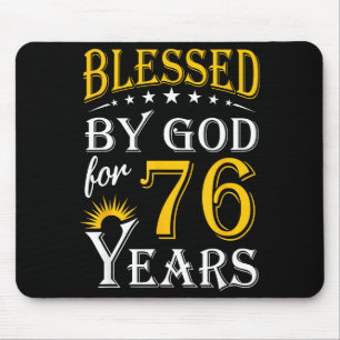 Vintage Blessed God For 76 Graphic Art Mouse Pad
