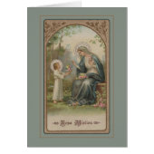 Vintage Blessed Mother Child Jesus Roses (Front)