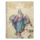 Vintage Blessed Virgin Mary Baby Jesus Floral