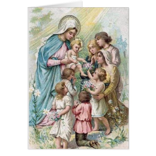 Vintage Blessed Virgin Mary Jesus Religious (Front)