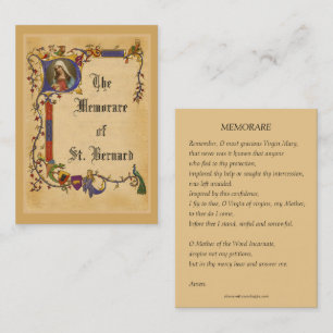 Vintage Blessed Virgin Mary Memorare Holy Card