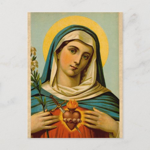 Vintage Blessed Virgin Mary Portrait Catholic Postcard