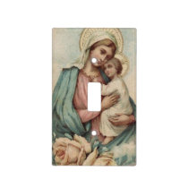 Vintage Blessed Virgin Mary with Baby Jesus Light Switch Cover