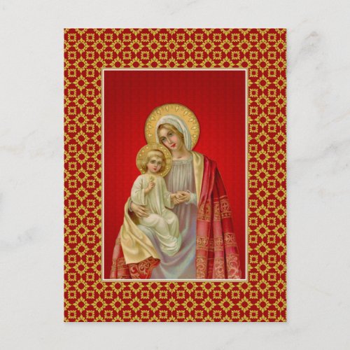 Vintage Blessed Virgin Mary with Jesus Postcard