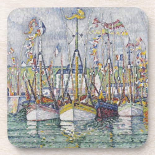 Vintage Blessing of the Tuna Fleet at Groix Beverage Coaster