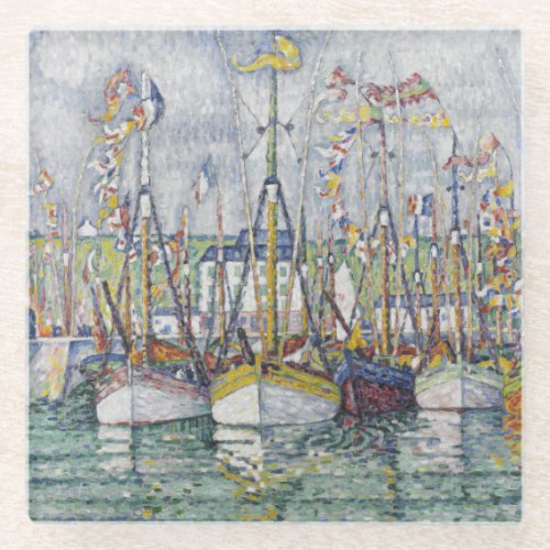 Vintage Blessing of the Tuna Fleet at Groix Glass Coaster