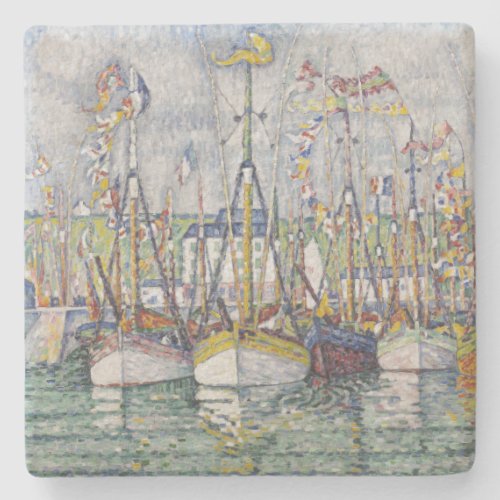Vintage Blessing of the Tuna Fleet at Groix Stone Coaster