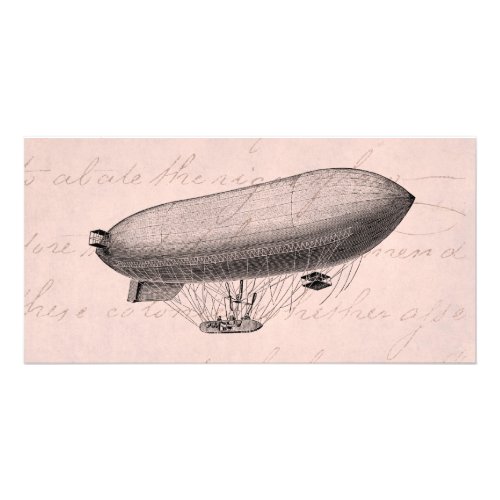 Vintage Blimp Old Zeppelin Retro Hot Air Balloon Card