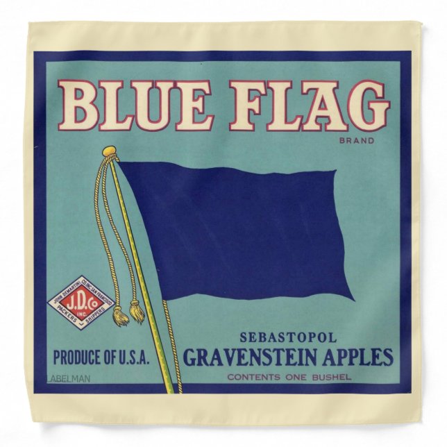 Vintage Bllue Label BANDANA (Front)