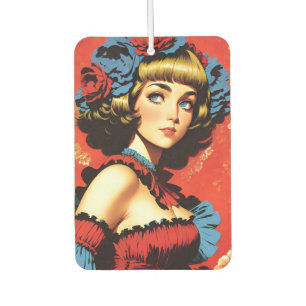 Vintage Blond Woman In Red And Blue Air Freshener