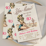 Vintage Blond Yee-haw Cowgirl Birthday Invitation<br><div class="desc">Vintage Blond Yee-haw Cowgirl Birthday Invitation

Fun cowgirl themed birthday invitation for an adult featuring an old retro style blond cowgirl image,  desert landscape and rope like text.  The age is fully editable so this template can be used for various ages.</div>