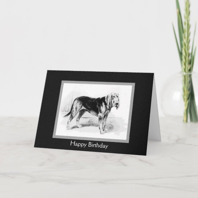Vintage Bloodhound art Card (Front)