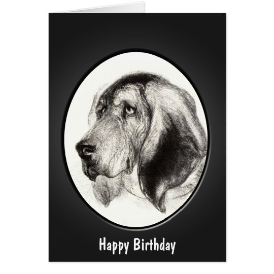 Vintage Bloodhound art Card
