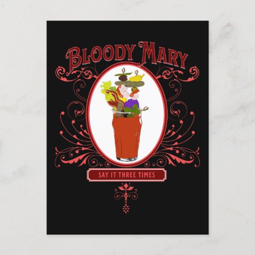 Vintage Bloody Mary 3 Times Postcard