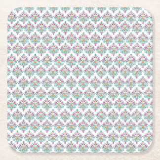 Vintage Bloom: Elegant Floral Damask Coaster