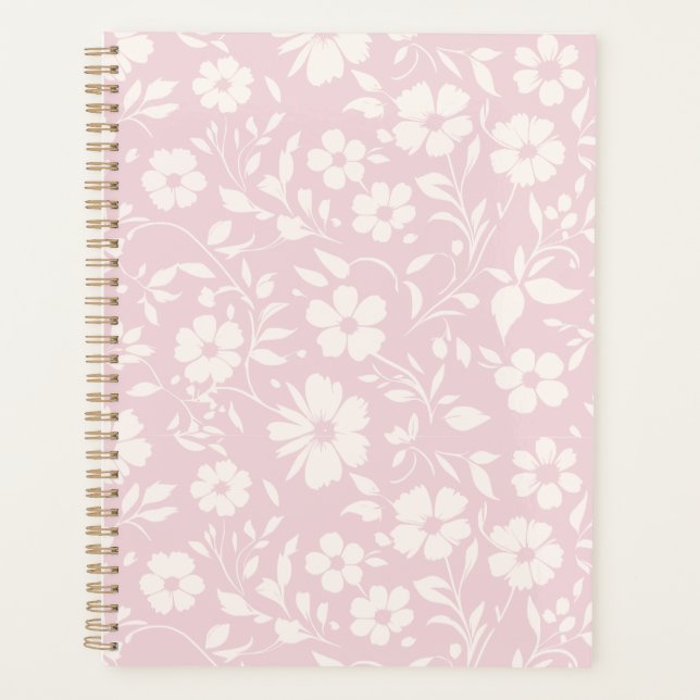 Vintage Bloom Neutral - Blush Pink Planner (Front)