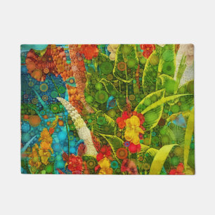 Vintage Bloom Tropical Wildflowers  Doormat