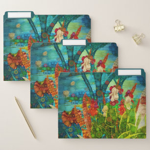 Vintage Bloom Tropical Wildflowers  File Folder