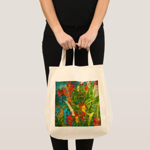 Vintage Bloom Tropical Wildflowers  Tote Bag