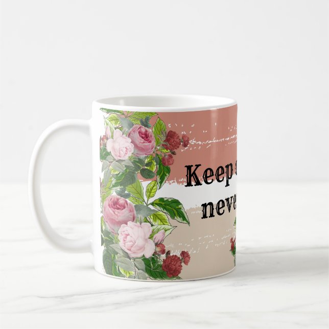 vintage blooming flowers coffee mug (Left)