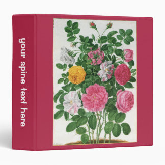 Vintage Blooming Flowers, Spring Garden Roses 3 Ring Binder