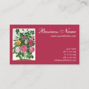 Vintage Blooming Flowers, Spring Garden Roses Business Card