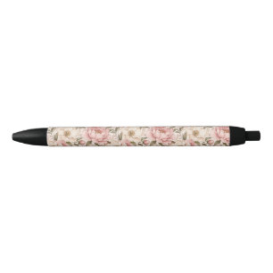 Vintage Blooming Peonies Pattern Pen