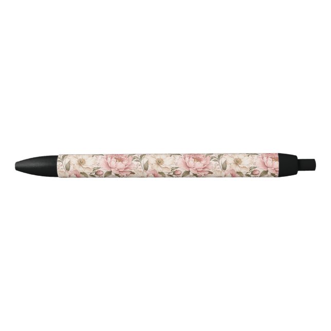 Vintage Blooming Peonies Pattern Pen (Front)