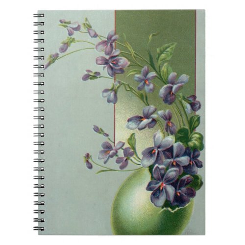 Vintage Blooming Purple Flowers in an Easter Egg Notebook