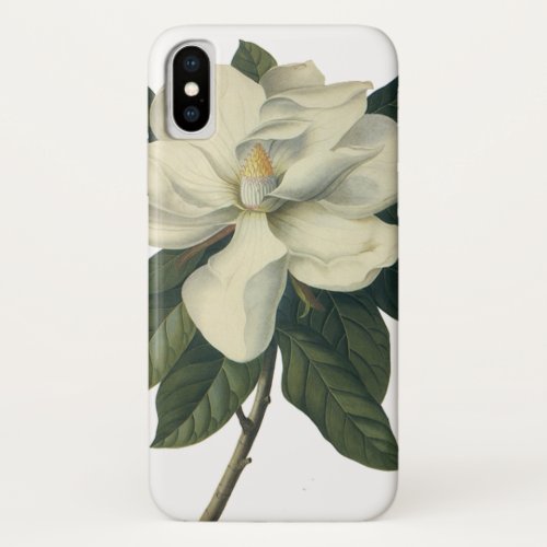 Vintage Blooming White Magnolia Blossom Flowers iPhone X Case