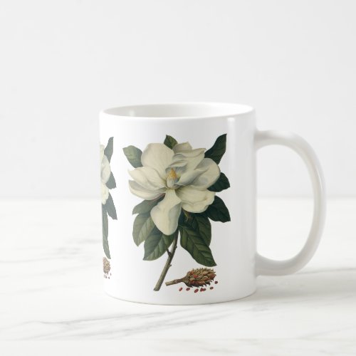 Vintage Blooming White Magnolia Blossom Flowers Coffee Mug