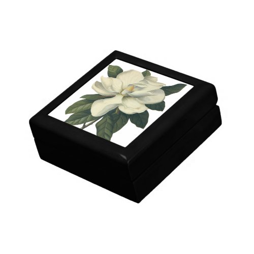 Vintage Blooming White Magnolia Blossom Flowers Gift Box