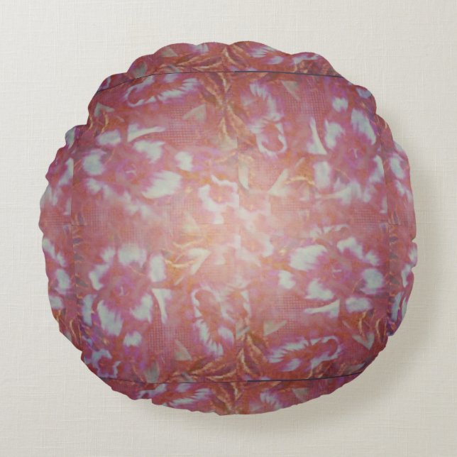 Vintage Blooms Round Pillow (Front)