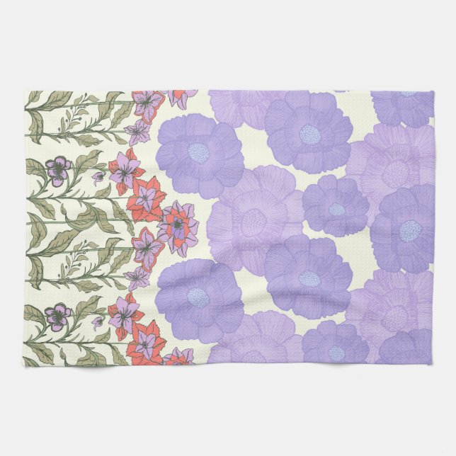 Vintage Bloomscape – Floral Botanical Kitchen Towel (Horizontal)