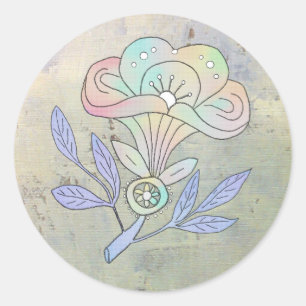 Vintage Blossom Poster Classic Round Sticker