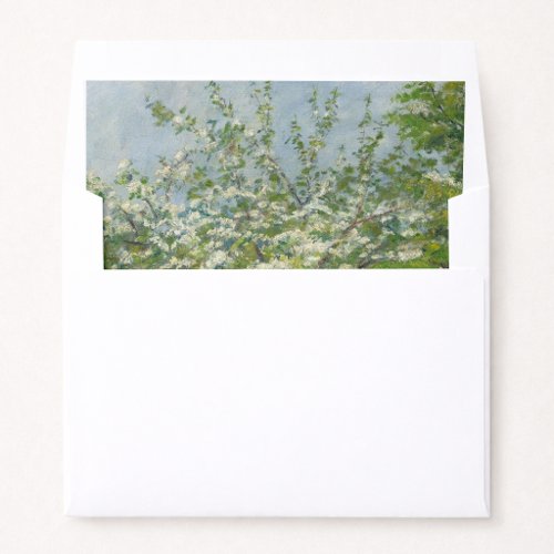 Vintage Blossoming Trees Fine Art Wedding Envelope Liner