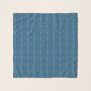 Vintage blue algae images scarf