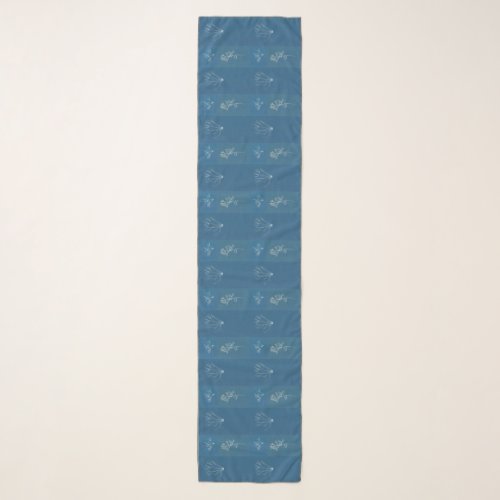 Vintage blue algae images scarf