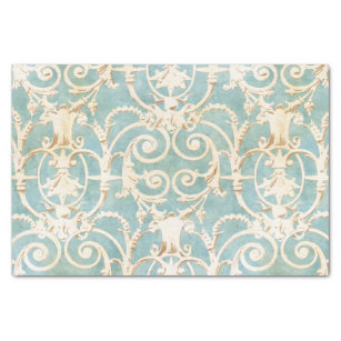 Warm Beige Damask Tissue Paper Sheets