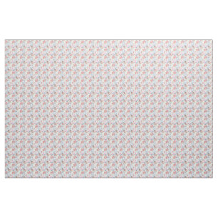 Vintage Blue and Pink Floral Chintz Pattern Fabric