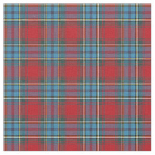 Vintage Blue and Red Scottish Plaid Fabric