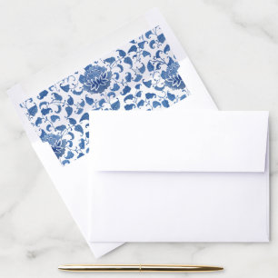 Vintage Blue And White Chinoiserie Wedding Shower Envelope Liner
