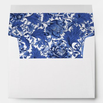 Vintage Blue And White Chintz Traditional Envelope by BridalSuite at Zazzle