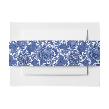 Vintage Blue And White Chintz Traditional Invitation Belly Band by BridalSuite at Zazzle